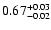 $\rm0.67^{+0.03}_{-0.02}$