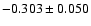$-0.303\pm0.050$