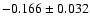 $-0.166\pm0.032$
