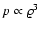 $p
\propto \varrho^3$