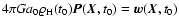 $4 \pi G a_{0}\varrho_{\rm H} (t_{0}) {\vec{P}}({\vec{X}}, t_{0}) = {\vec{w}}({\vec{X}}, t_{0})$
