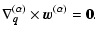 $\displaystyle \nabla_{{\vec{q}}}^{(\alpha)} \times {\vec{w}}^{(\alpha)} = {\vec{0}}.$