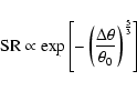 \begin{displaymath}%
{\rm SR} \propto
\exp \left[-\left(\frac{\Delta\theta}{\theta_0}\right)^{\frac{5}{3}}\right]
\end{displaymath}