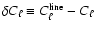 $\delta C_\ell \equiv
C_\ell^{{\rm line}} -C_\ell$