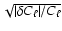 $\sqrt{ \vert\delta C_\ell\vert/C_\ell}$