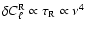 $\delta C_\ell^{\rm R} \propto \tau_{\rm R} \propto \nu^4$