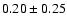 $0.20\pm0.25$