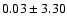 $0.03\pm3.30$