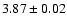 $3.87\pm0.02$
