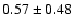 $0.57\pm0.48$