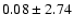 $0.08\pm2.74$