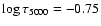 $\log\tau_{5000}=-0.75$