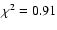 $\chi^2 = 0.91$