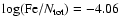 $\log ({\rm Fe}/N_{\rm tot})=-4.06$