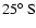 $25\hbox{$^\circ$ }{\rm S}$