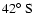 $42\hbox{$^\circ$ }{\rm S}$