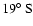 $19\hbox{$^\circ$ }{\rm S}$