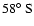 $58\hbox{$^\circ$ }{\rm S}$