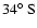 $34\hbox{$^\circ$ }{\rm S}$