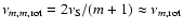 $\nu_{m,m,{\rm rot}}=2\nu_{{\rm S}}/(m+1)\approx\nu_{m,{\rm rot}}$