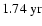 $1.74~{\rm yr}$