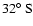 $32\hbox{$^\circ$ }{\rm S}$