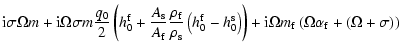 $\displaystyle {\rm i}\sigma \Omega m+{\rm i}\Omega\sigma m \frac{q_0}2 \left(
h...
...ght)
+{\rm i}\Omega m_{\rm f} \left(\Omega\alpha_{\rm f}+(\Omega+\sigma)\right)$