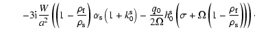 $\displaystyle \qquad -
3{\rm i}\frac{W}{a^2}\left(\left(1-\frac{\rho_{\rm f}}{\...
...sigma+\Omega\left(1-\frac{\rho_{\rm f}}{\rho_{\rm s}}\right)\right)\right)\cdot$