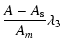 $\displaystyle \frac{A-A_{\rm s}}{A_m}\lambda_3$