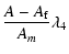 $\displaystyle \frac{A-A_{\rm f}}{A_m}\lambda_4$