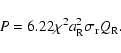 \begin{displaymath}P=6.22\chi^2a_{\rm R}^2\sigma_{\rm r} Q_{\rm R}.
\end{displaymath}