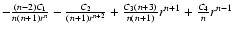 $-\frac{(n-2)C_1}{n(n+1)r^n}-
\frac{C_2}{(n+1)r^{n+2}}+\frac{C_3(n+3)}{n(n+1)}r^{n+1}+\frac{C_4}{n}r^{n-1}$