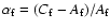 $\alpha_{\rm f}=(C_{\rm f}-A_{\rm f})/A_{\rm f}$