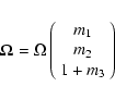 \begin{displaymath}\vec\Omega = \Omega \left(\begin{array}{c} m_1 \\ m_2\\ 1+m_3\end{array}\right)
\end{displaymath}