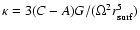 $\kappa=3(C-A)G/(\Omega^2r^5_{\rm surf})$