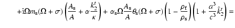 $\displaystyle \qquad+ {\rm i} \Omega m_{\rm s} (\Omega+\sigma)\left(\frac{A_{\r...
...c{\rho_{\rm f}}{\rho_{\rm s}}\right) \left(1+\frac{a^3}{c^3} \hat k_2^t\right)=$