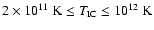 $2\times 10^{11}~{\rm K} \leq T_{\rm IC} \leq 10^{12}~{\rm K}$