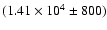 \( (1.41\times 10^4\pm 800) \)