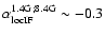 $\alpha_{\rm locIF}^{1.4{\rm G};8.4{\rm G}}\sim -0.3$