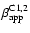 $\beta_{\rm app}^{\rm C1,2}$
