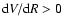 ${\rm d}V/{\rm d}R>0$