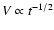 $V\propto t^{-1/2}$