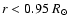 $r<0.95~R_{\odot}$