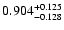 $\rm0.904^{+0.125}_{-0.128}$