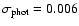 $\sigma_{\rm phot}=0.006$