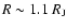 $R\sim 1.1~ {R}_{\rm J}$