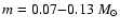 $m=0.07 {-} 0.13 \ {M}_\odot$