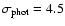 $\sigma_{\rm phot}=4.5$