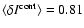$\langle\delta I^{\rm cont}\rangle = 0.81$