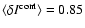 $\langle\delta
I^{\rm cont}\rangle = 0.85$